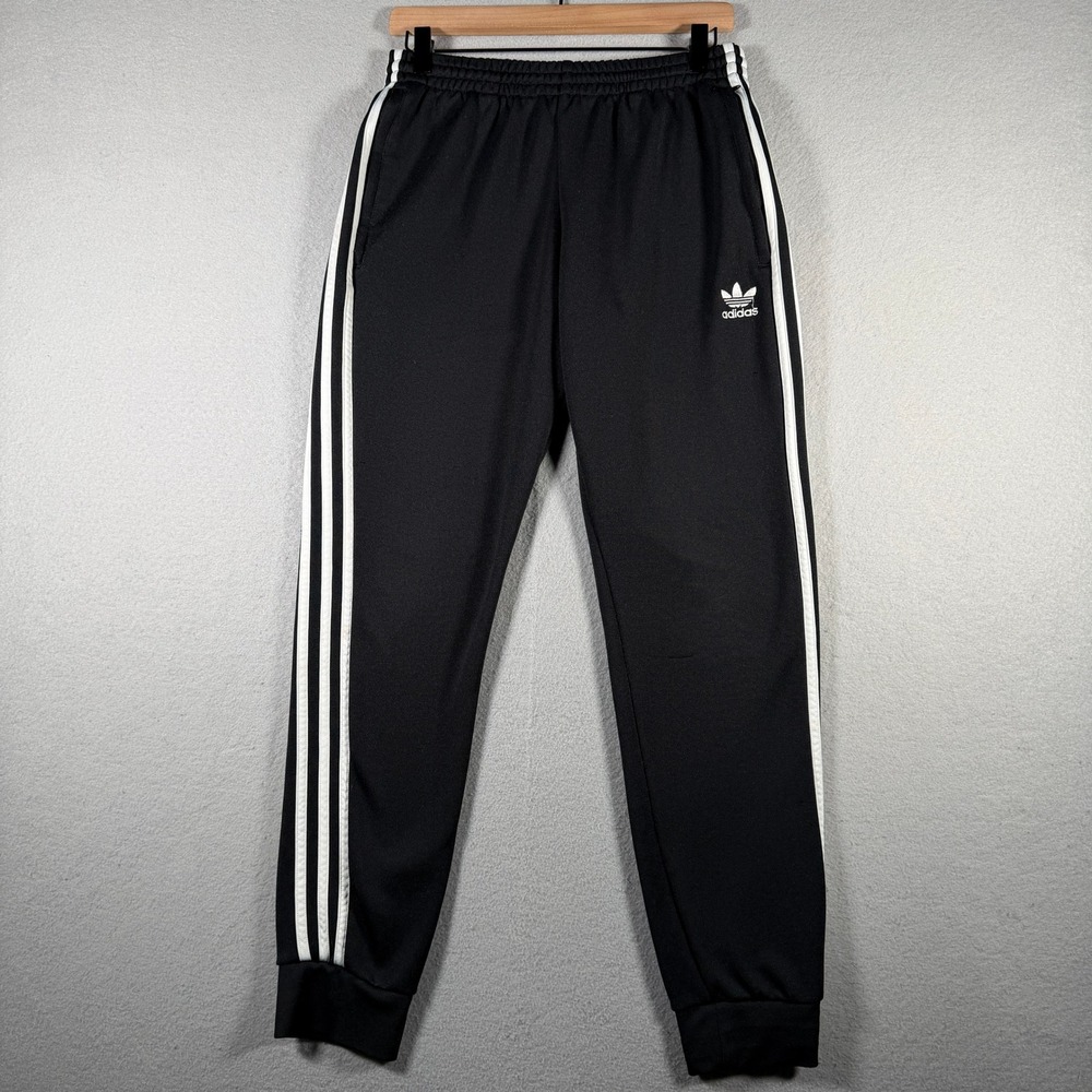 Adidas Originals Mens Black White 3-Stripe Track Pants AJ6960 Size Medium